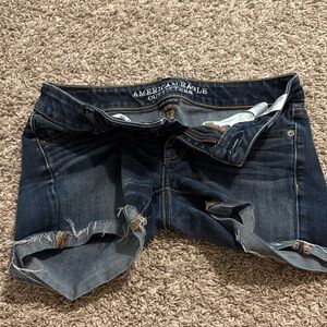 American Eagle Outfitters Women's Dark Blue Denim Shorts